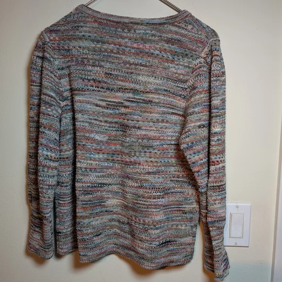 Nic + Zoe Multicolor Knit V-Neck Sweater - Picture 5 of 5